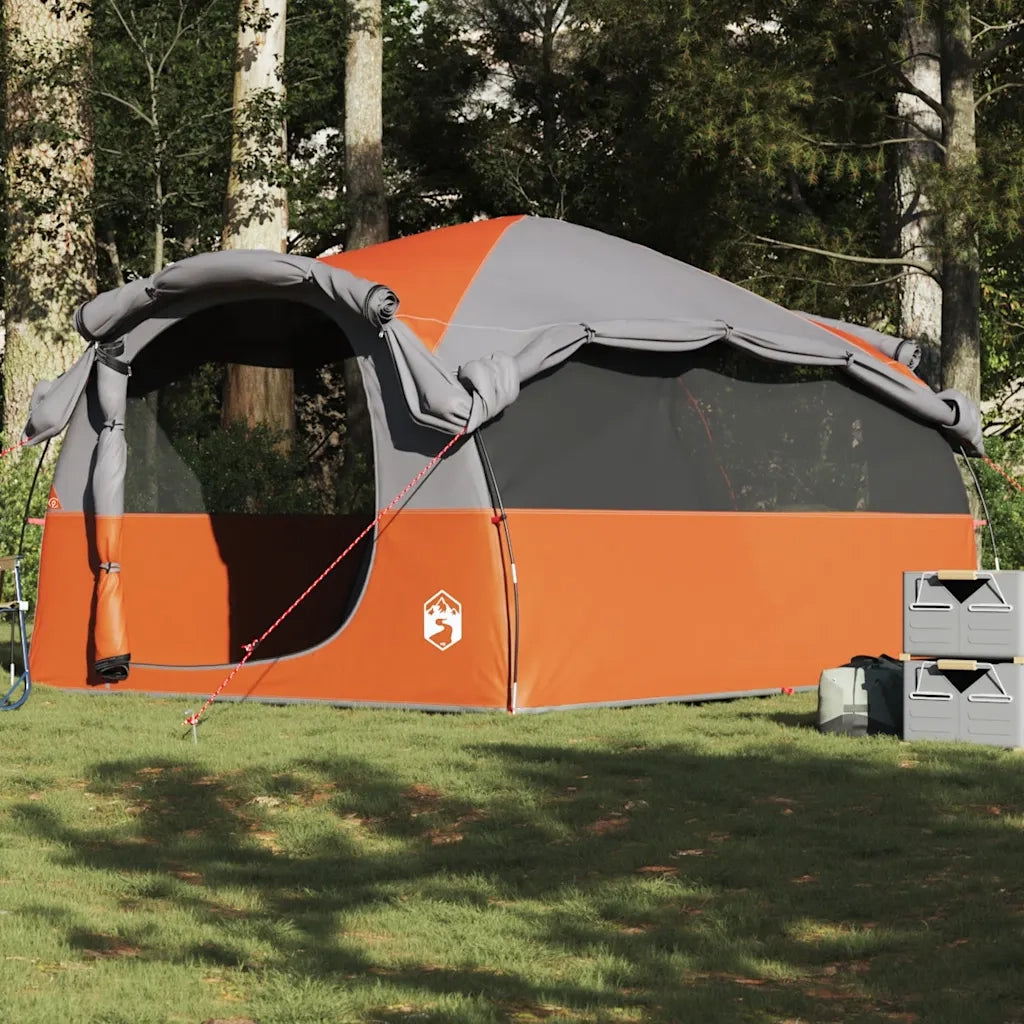 Tenda Familiare a Tunnel 6Persone Grigia Arancione Resistente all'acqua 4009574
