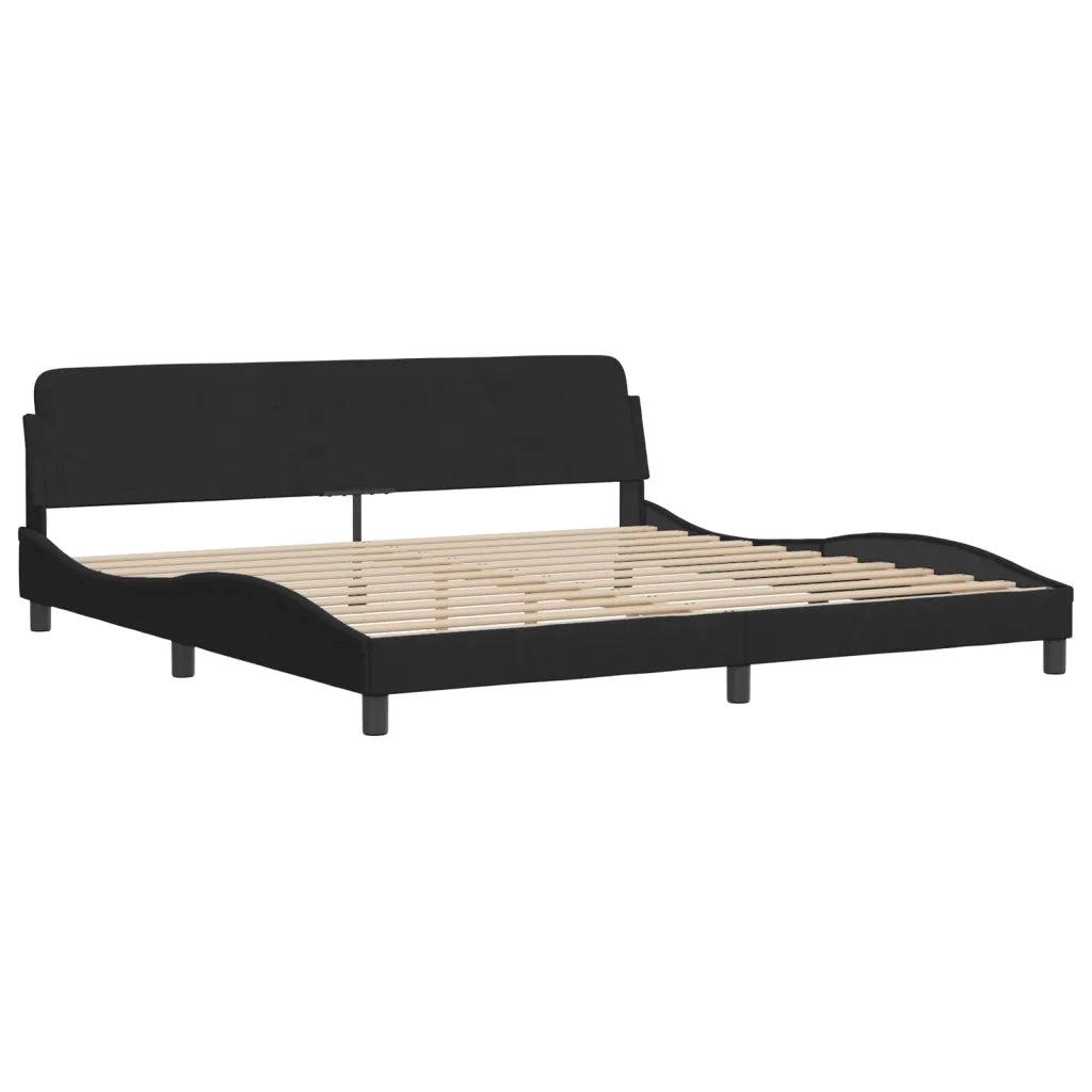 Giroletto con LED senza Materasso Hanko Nero 200x200 cm in Velluto 3213801