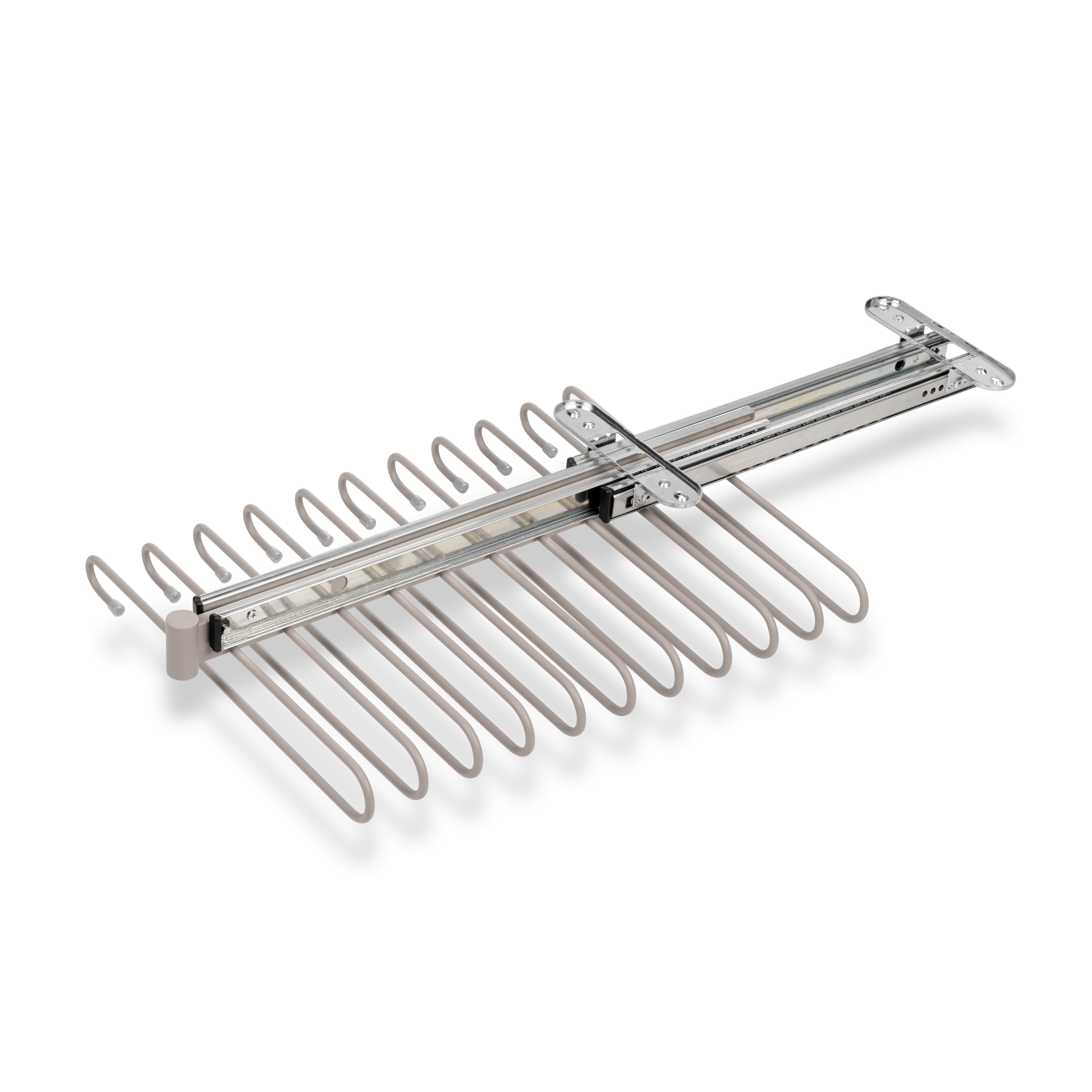 Porta Pantaloni Estraibile per Armadio in Acciaio Emuca Grigio Pietra