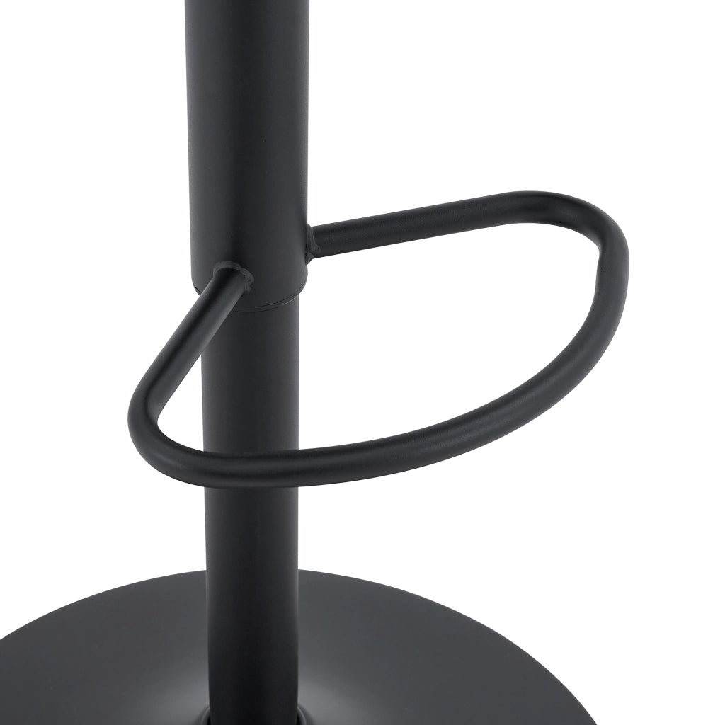 Sgabello da Bar Girevole Regolabile in Altezza con Schienale Ergonomico e Poggiapiedi, in PU e Metallo Nero