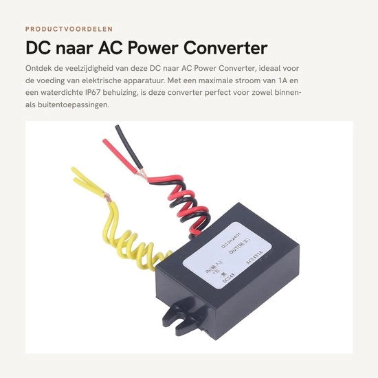 Convertitore di Corrente DC a AC - Impermeabile - 1A - Regolatore di Tensione - Adatto per Elettrodomestici - DC24V-AC24V