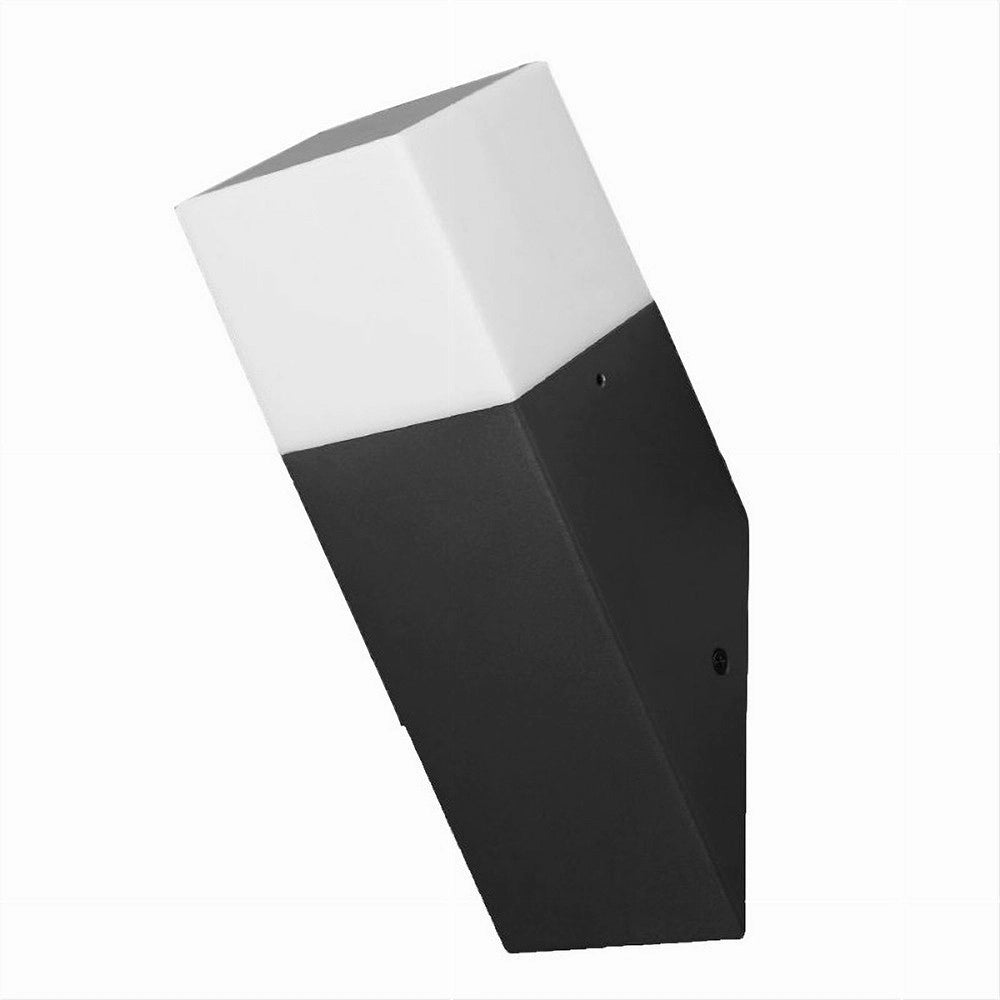 Trade Shop - Applique A Muro Obliquo Esterno Attacco E27 In Alluminio Lampada Parete Ip44 B250 - Nero