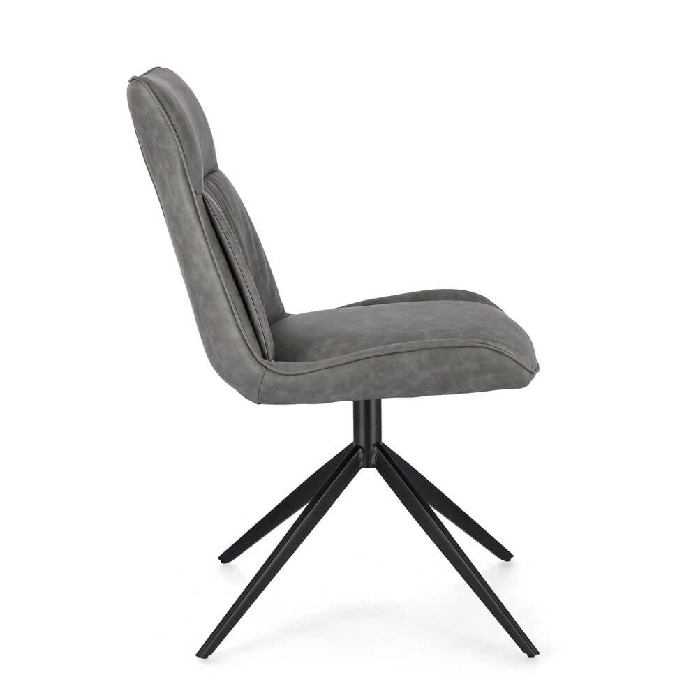 Set di 2 Sedie Imbottite in Similpelle con Gambe in Acciaio - ARIA