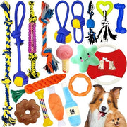 Trovatore per cani, 18 pezzi, set di corda, denti robusti, masticazione, giocattolo duraturo, set di allenamento dentale per cani piccoli e medi, set di gioco interattivo, resistente, nodo di cotone, giocattolo per animali