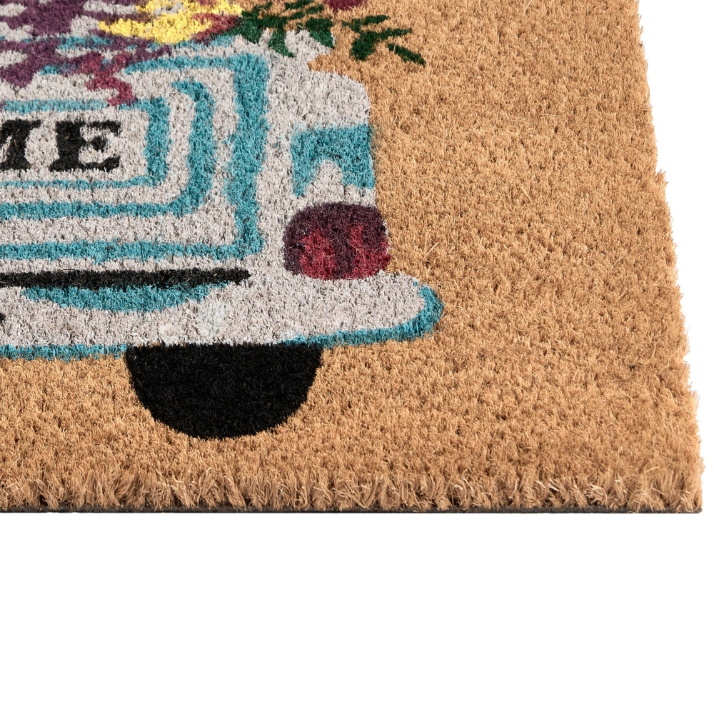 Zerbino in fibra di cocco naturale con fondo antiscivolo 60 x 90 cm antiscivolo decorativo stile retrò