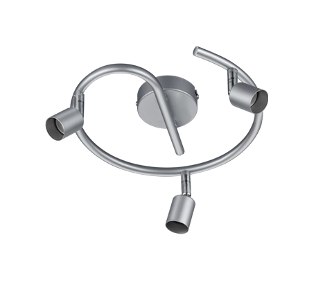 Faretti a Soffitto Girandola 3 Luci Led Alluminio Senza Lampadina Paris GD Trio