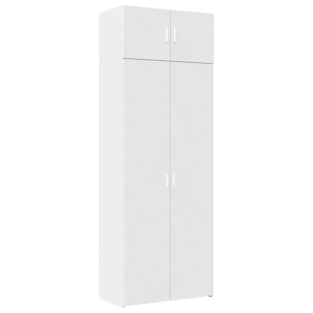 Mobile Portaoggetti Bianco 80x42,5x225 cm in Truciolato