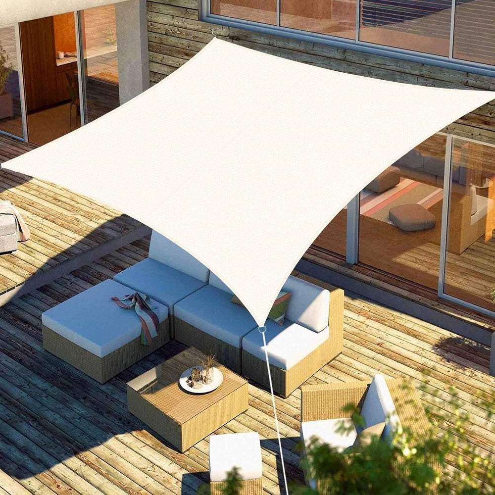 Trade Shop - Vela Tenda Quadrata Parasole Protezione Sole Ombreggiatura Giardino 3x3mt Bianca 017035 -