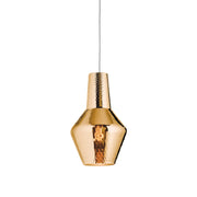 Romeo sospensione ø.250x3180mm. 1xe27 70w hs-ip20-v.grigio, vtr.oro ant.