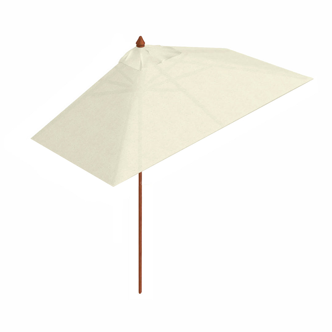 Mezzo Ombrellone da Giardino 2x4m Palo in Legno Ecrù