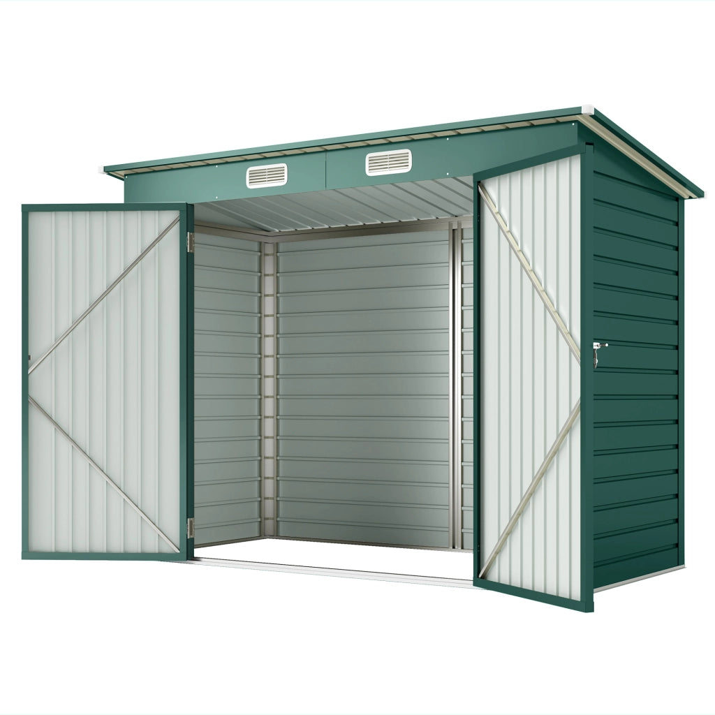 Capanno da Giardino Porta Attrezzi ¨C zephmum ¨C Verde Acciaio 249x121x183 cm