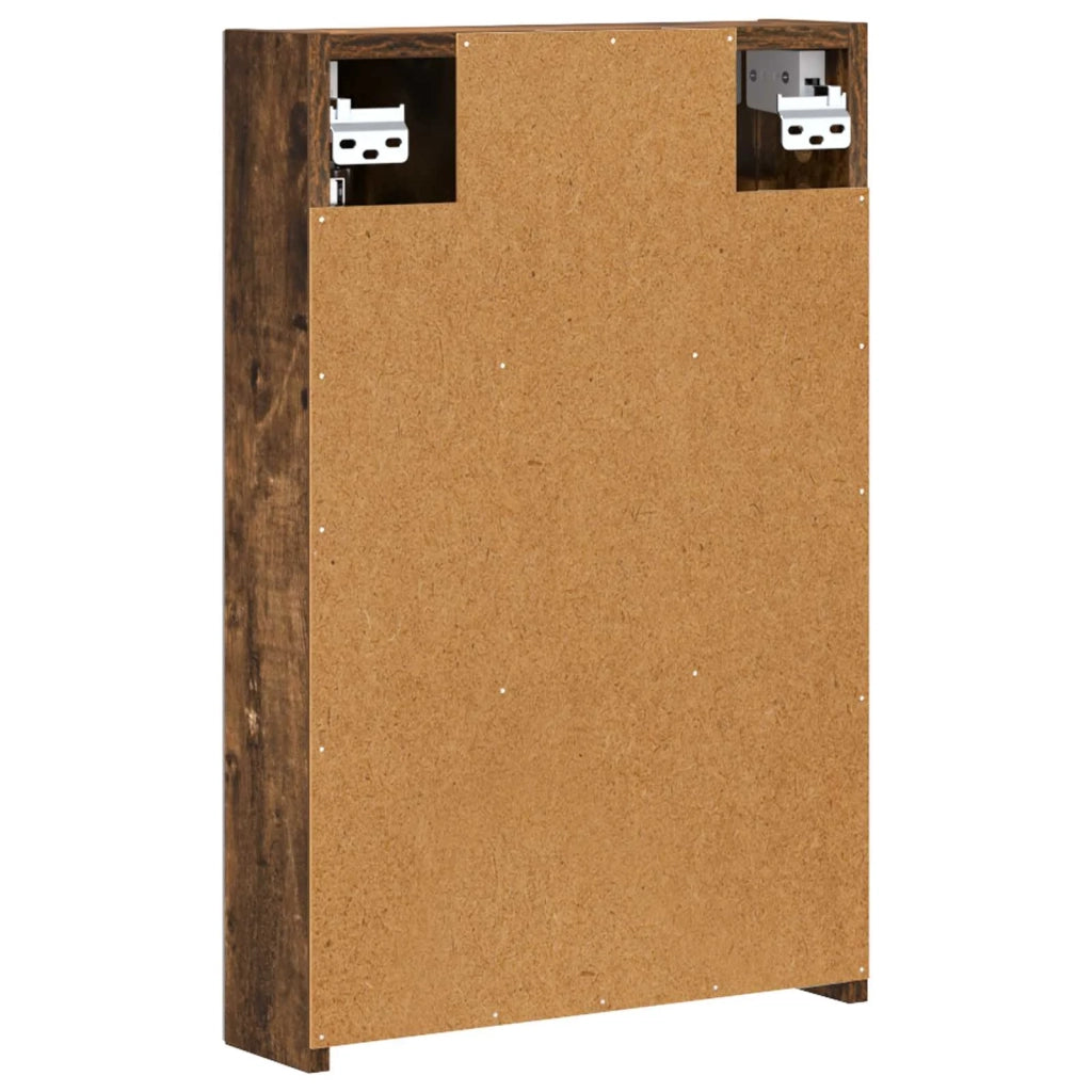 Mobiletto per specchio da bagno Rovere fumé 40 x 10,5 x 60,5 cm