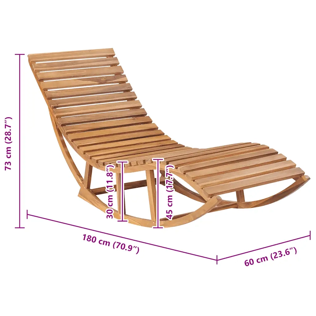 Lettino a Dondolo in Legno Massello di Teak cod mxl 24885
