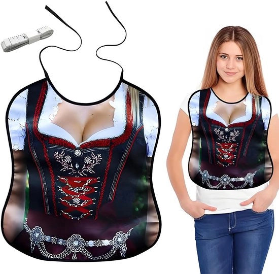 Slabbetje per adulto, divertente, slabba impermeabile per adulti, divertente slabba lavabile per adulti, donne, anziani, protettore di abbigliamento divertente, slabba per regali di festa (rosso)