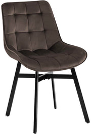 Sedia da Pranzo Colby marrone,Velluto