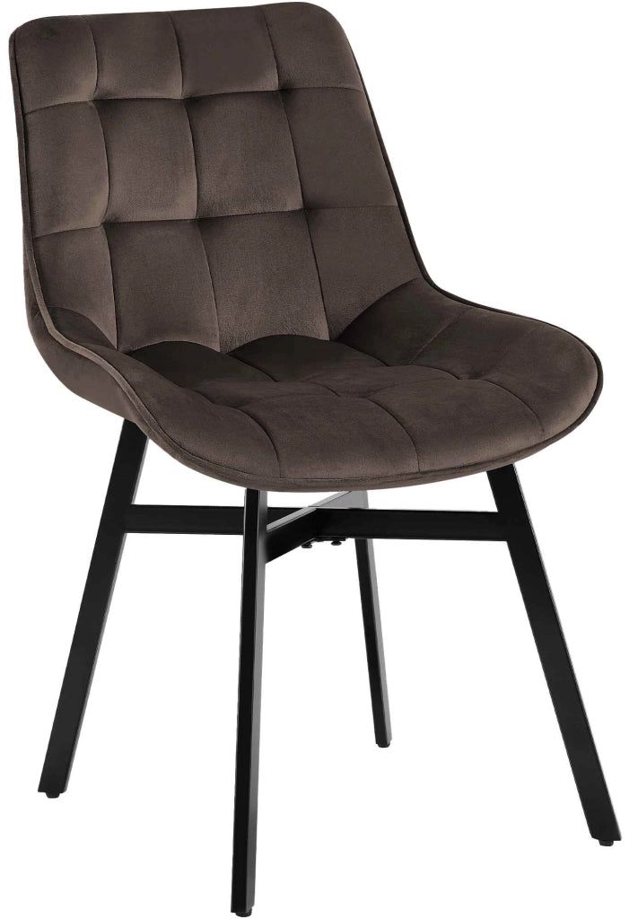 Sedia da Pranzo Colby marrone,Velluto