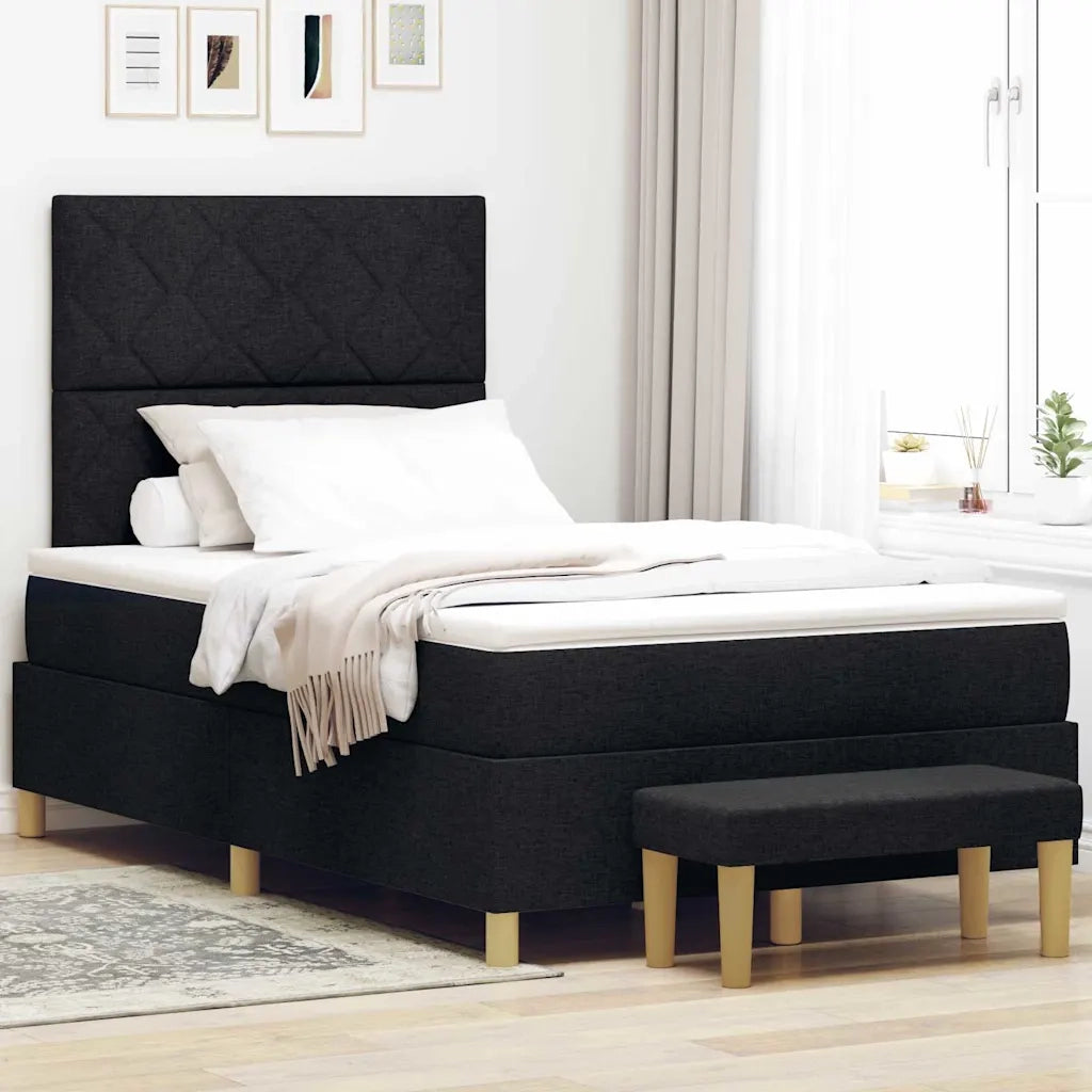 Letto a molle con testiera Nero 190 x 120 cm Tessuto 3344361