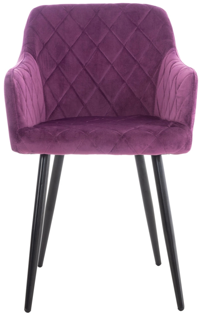 Set di 2 sedie da pranzo Shila viola,Velluto