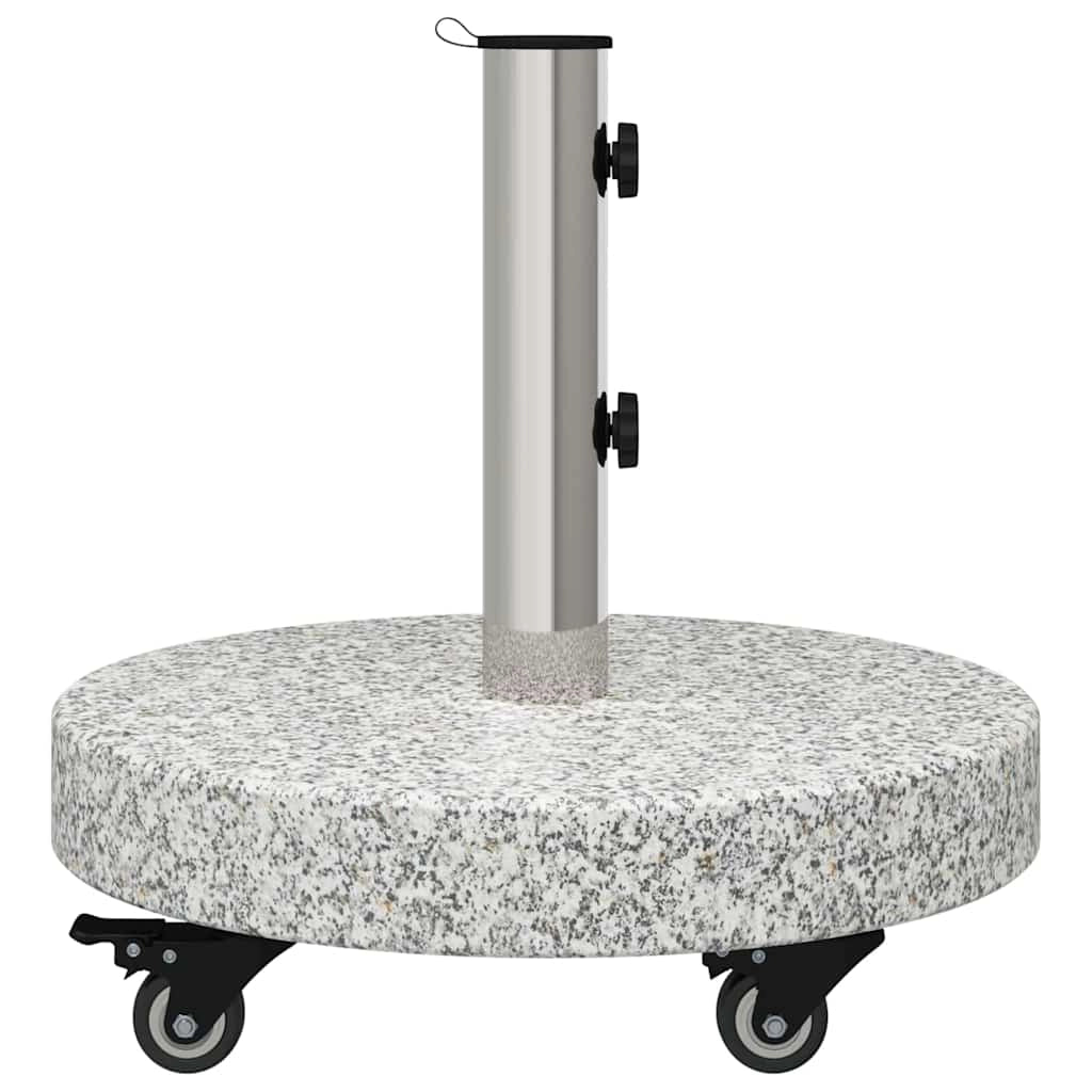 Base rotonda per ombrellone da esterno con ruote 45 x 45 x 45 cm in granito grigio codice 02_0058855