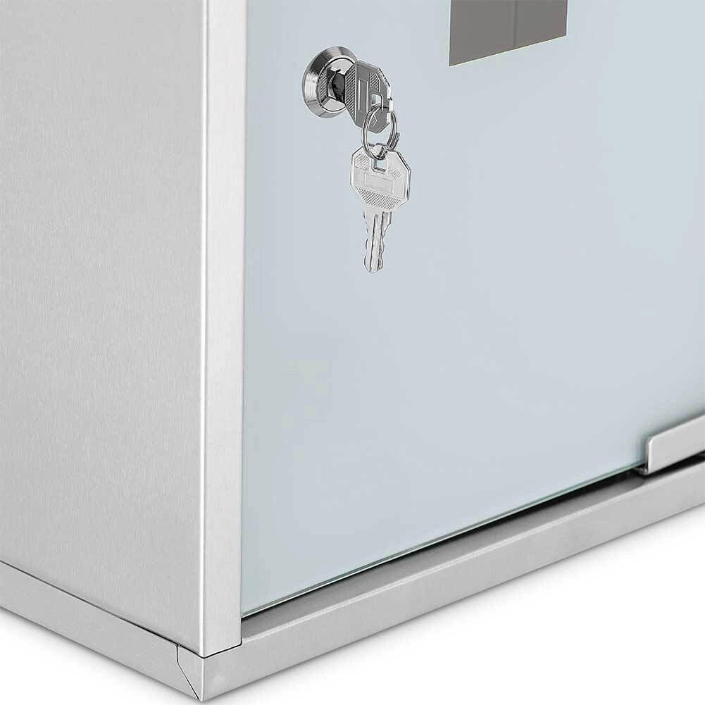 Armadietto Armadio Porta Medicinali Acciaio Inox Vetro Satinato 49  x25 x 12 cm