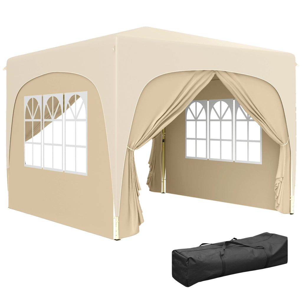 Tendone da Giardino Pieghevole 3x3m con Finestre e Borsa Sabbia ¨C zephmum ¨C 300x300x273 cm