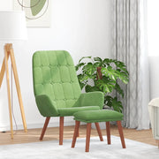 Poltrona Relax con Poggiapiedi Verde Chiaro in Velluto 3315141