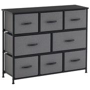 Cassettiera con 8 cassetti in tessuto, 2 grandi e 6 piccoli ¨C zephmum ¨C Grigio, Struttura in metallo, Kippschutz, 138x40x?