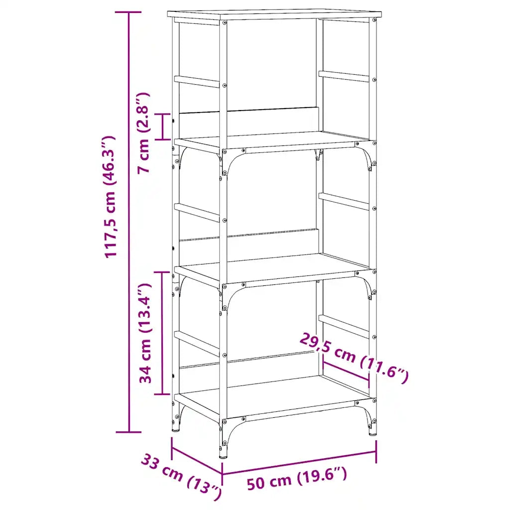 vidaXL Libreria Legno Antico 50x33x117,5 cm in Legno Multistrato