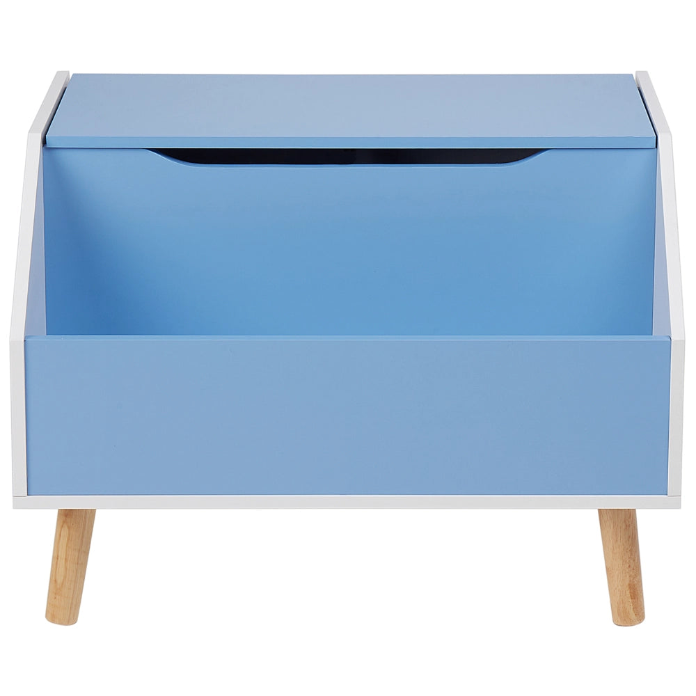 Mobiletto per bambini in MDF con gambe in legno di gomma con ripiano blu cameretta moderna