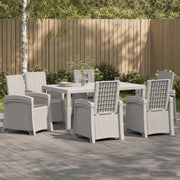 Set da Pranzo per Giardino 7 pz Bianco e Grigio Chiaro PP 3430146