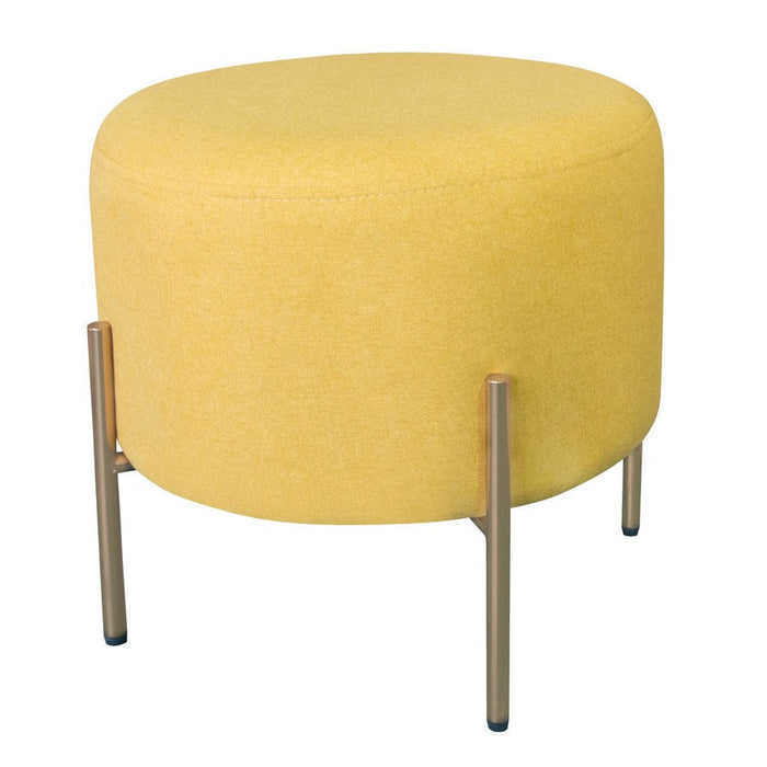 Pouf Poggiapiedi Ø40 cm in Tessuto Kate Giallo
