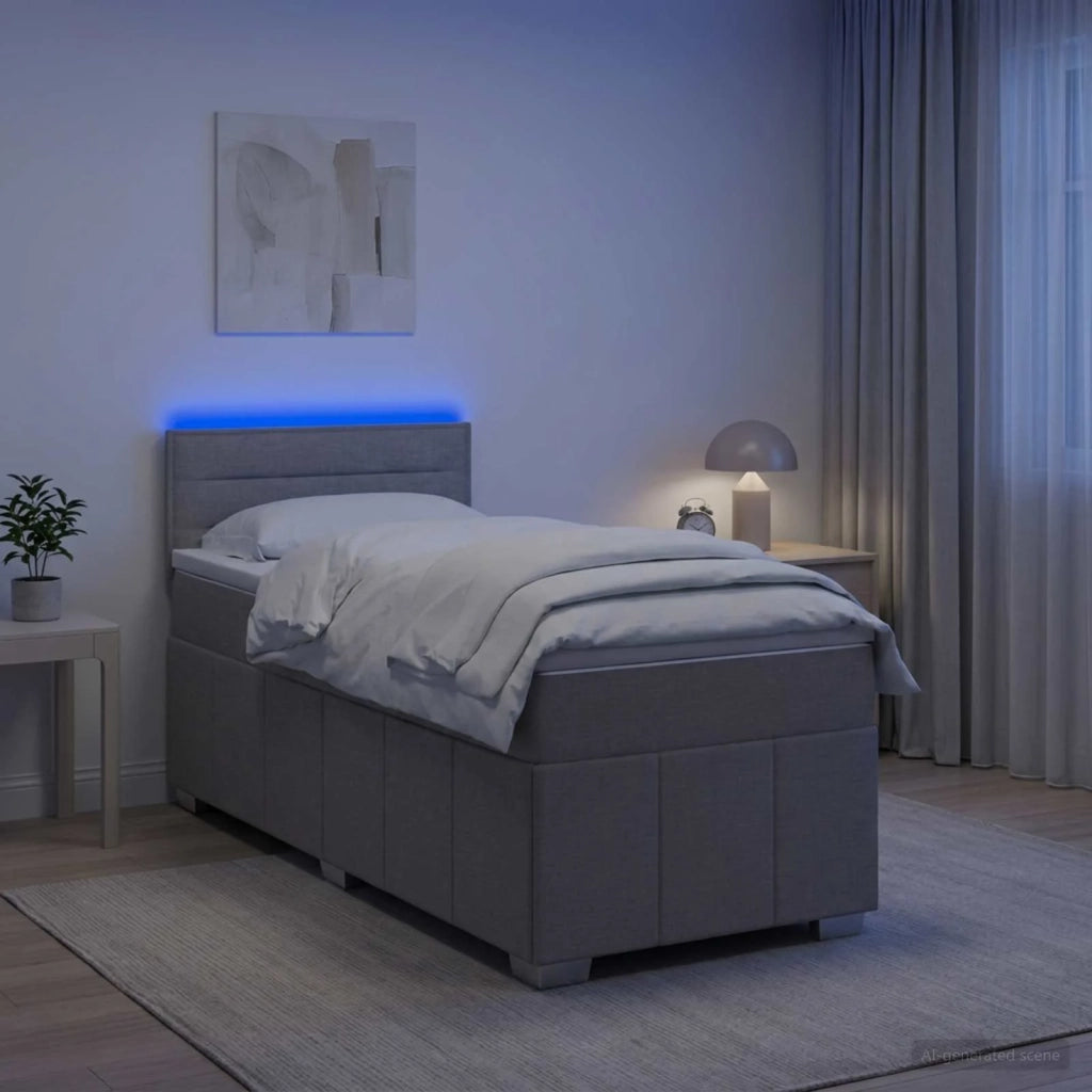 Letto box spring con materasso Grigio Chiaro 80 x 200 cm 3452537