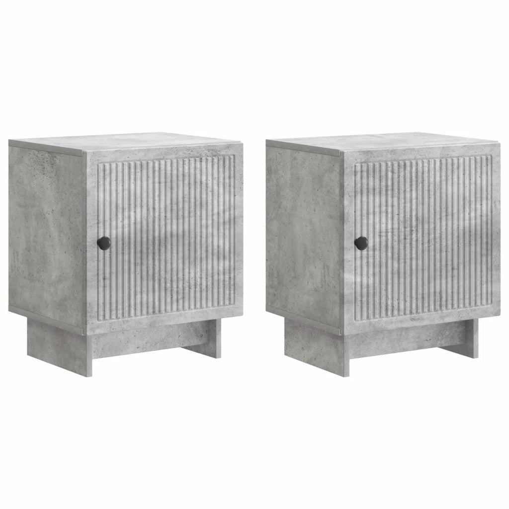 Armadio da Notte 2 pcs Grigio Cemento 43 x 34,5 x 50 cm