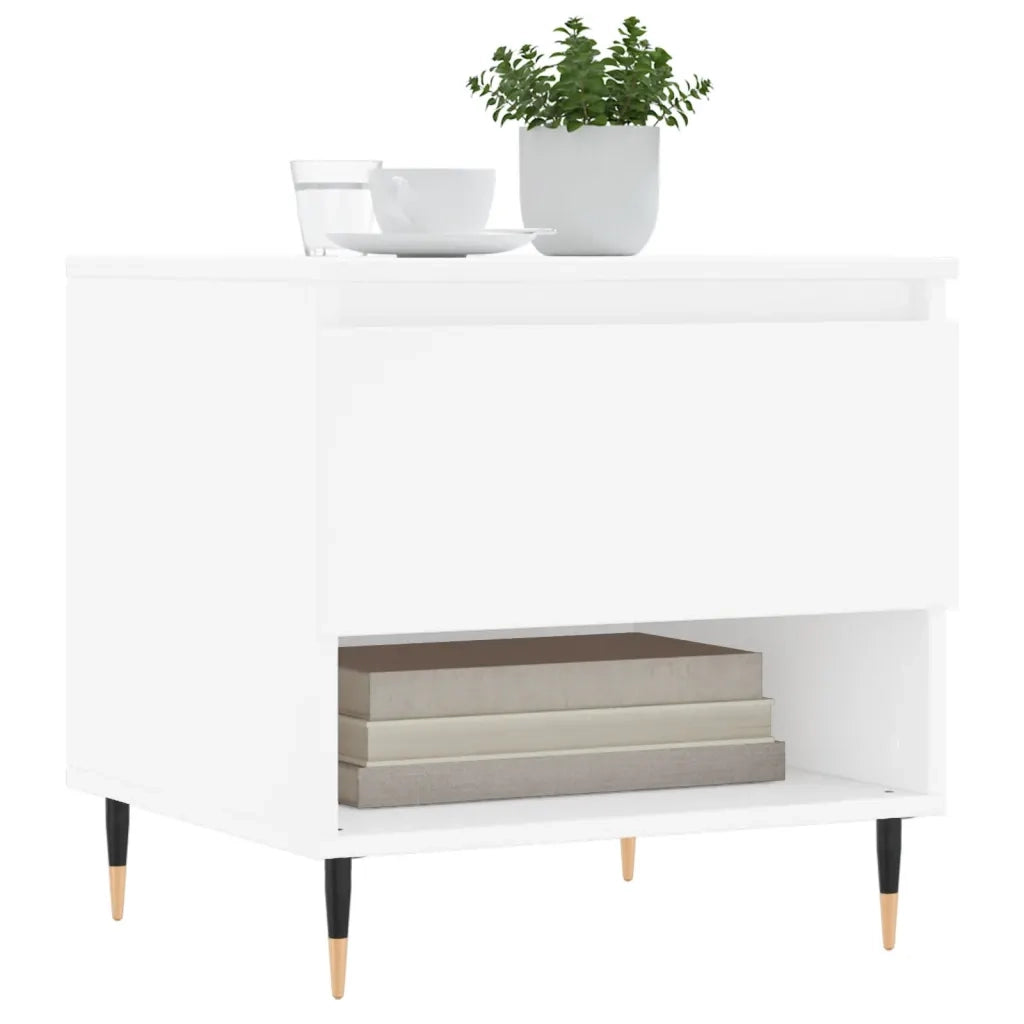 Tavolino da salotto | Tavolino da caff¨¨ | Tavolino da Soggiorno Bianco 50x46x50 cm in Legno Multistrato