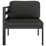 Divano Angolare Modulare 1 pz con Cuscini Alluminio Antracite 49239