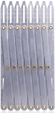 Misuratore di tessuto estensibile - Lunghezza regolabile - Duraturo e solido - Argento - Misuratore per artigianato - Adatto per bisogni di cucito