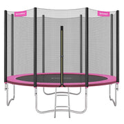 Trampolino da esterno per bambini 305 cm con rete di sicurezza protezioni scaletta portata 150 kg per giardino rosa 12_0002064