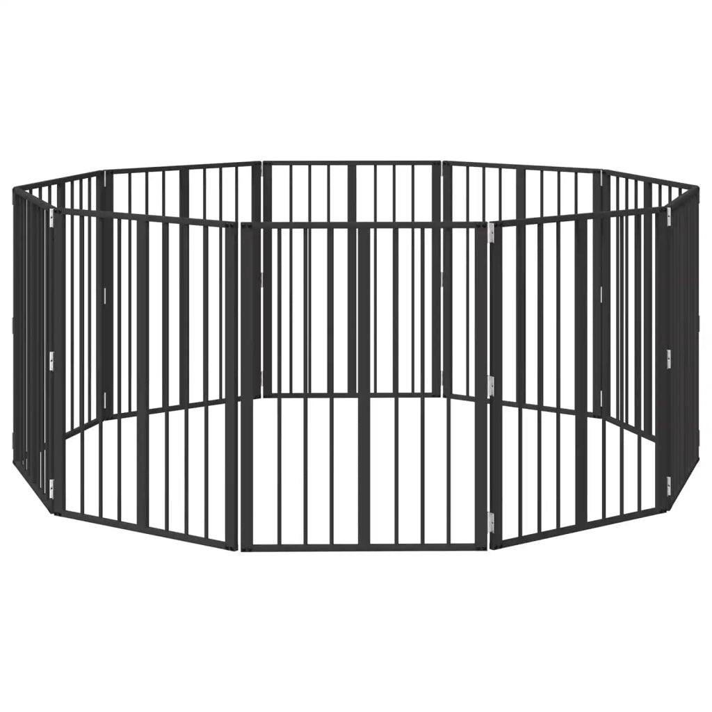 Cancello per cani 10 pcs Nero 60 x 80 cm Acciaio zincato 892018