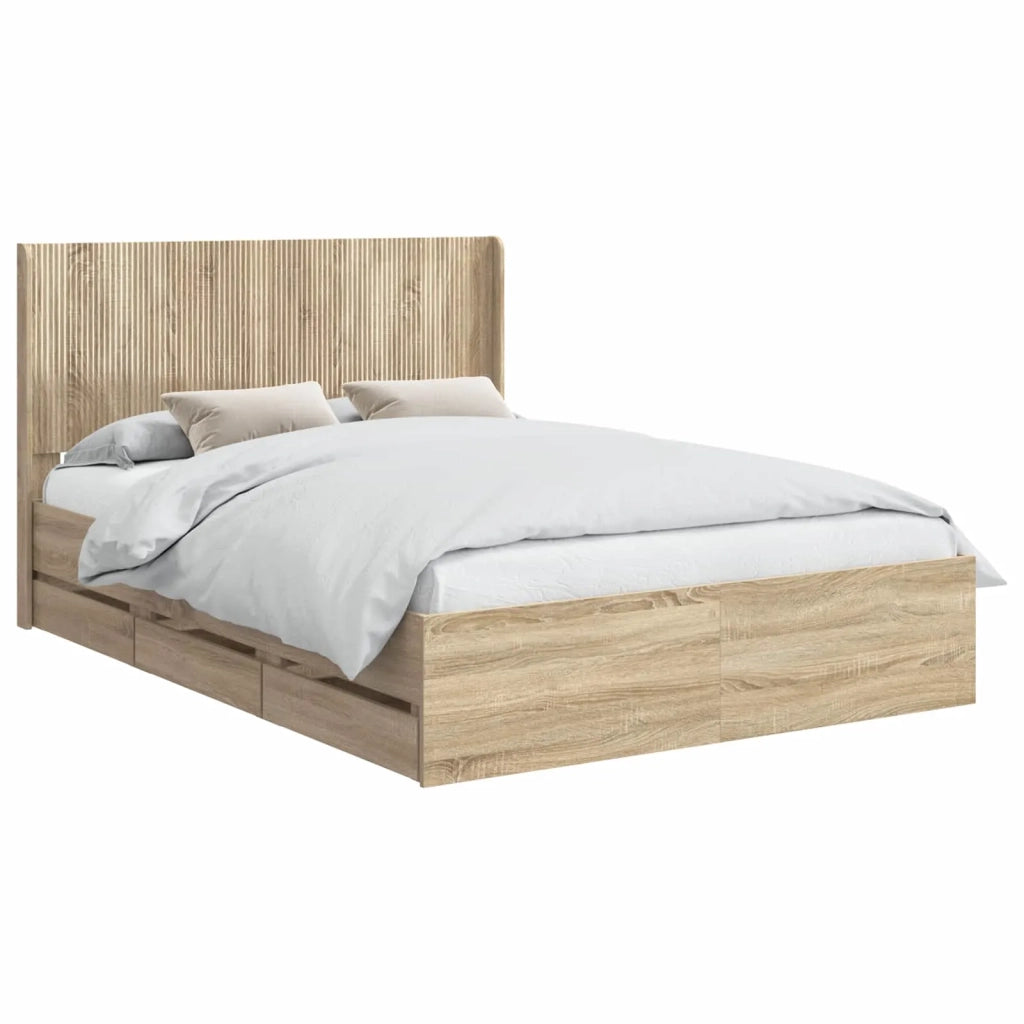 Struttura del letto con stoccaggio e testata Rovere Sonoma 3413937