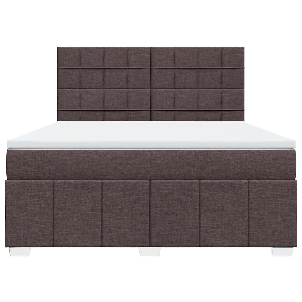 Giroletto a Molle con Materasso Marrone Scuro 180x200cm Tessuto 3291750
