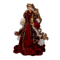 Natività tessuto bordeaux con re magi cm xh35,5