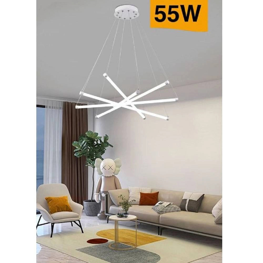 Trade Shop - Lampadario Led Moderno 55w A Sospensione A Raggi Luce Fredda Calda Naturale A05-o -