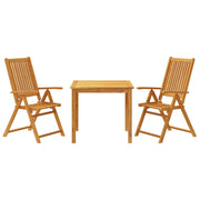 Set da Pranzo per Giardino 3 pz | Set Salotto da Giardino 85x85x74 cm in Legno Massello di Acacia