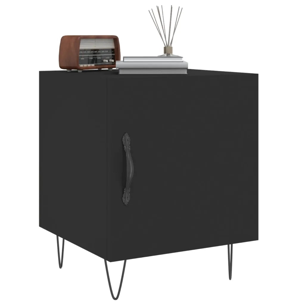 Comodini 2 pz Neri 40x40x50 cm in Legno Multistrato 827551