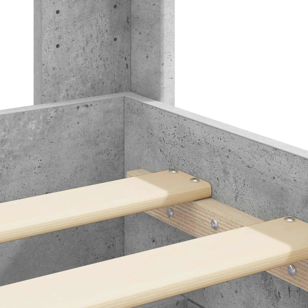 Struttura del letto con stoccaggio e testata Grigio Cemento 3414168