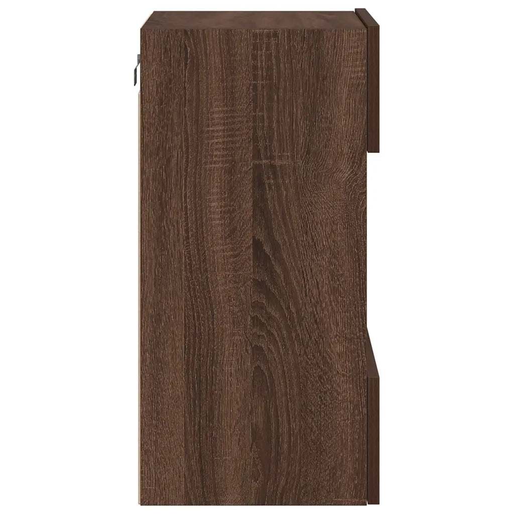 Mobili da parete con luci LED per TV 2pz Rovere Marrone 40x30x60,5cm 837091