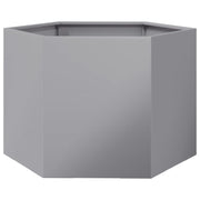 Fioriera/aiuola esagonale per piante fiori terrazza giardino 69 x 60 x 45 cm acciaio zincato argento 02_0038652