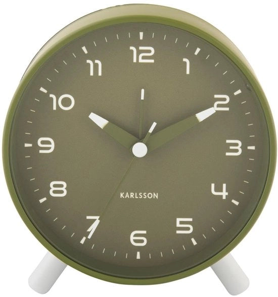 Orologio da Parete per Camera da Letto in Verde Militare - Allarme e Funzione di Risveglio