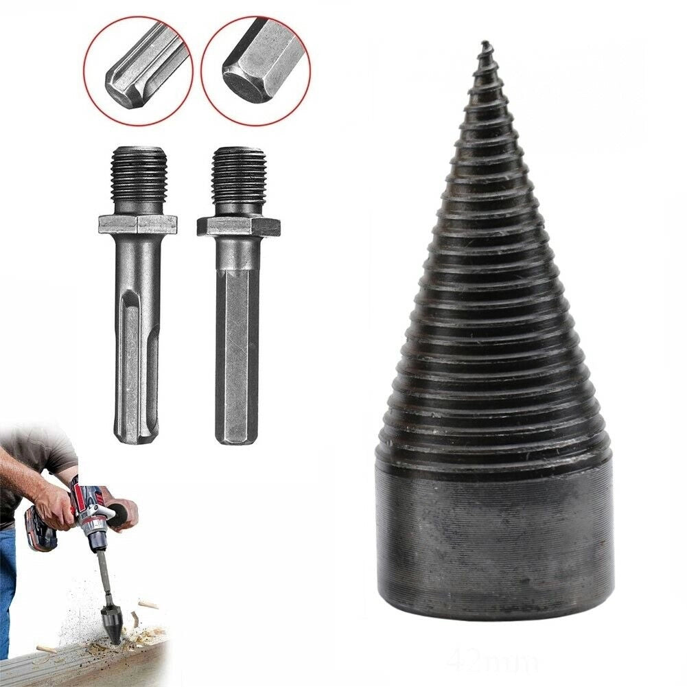 Vite conica spaccalegna 50mm fresa legno punta per trapano con 2 attacchi