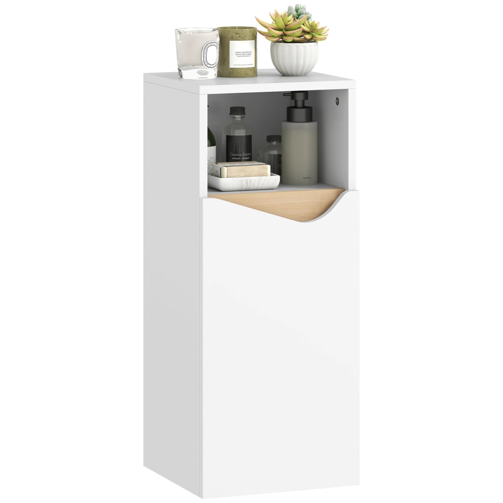 Mobile Bagno Stretto con Ripiani Regolabili ¨C Zephmum ¨C 30x30x71.5 Bianco